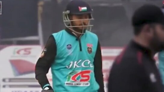 Police question cricketer for wearing Palestine flag on helmet in Jammu and Kashmir Champions League match