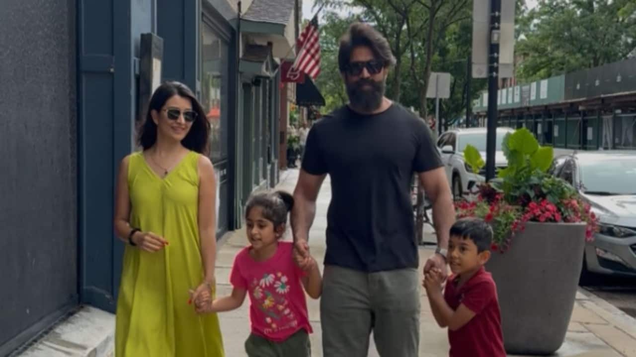 Toxic actor Yash, wife Radhika Pandit celebrate New year with kids, actor shares pics