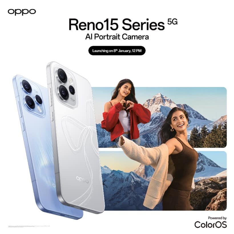 OPPO Reno15 series to launch in India on January 8 with 200MP cameras and new AI photo tools