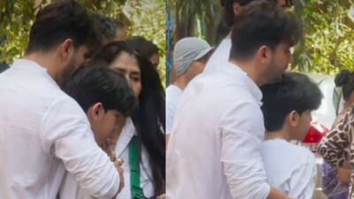 Arjun Bijlani consoles son at funeral