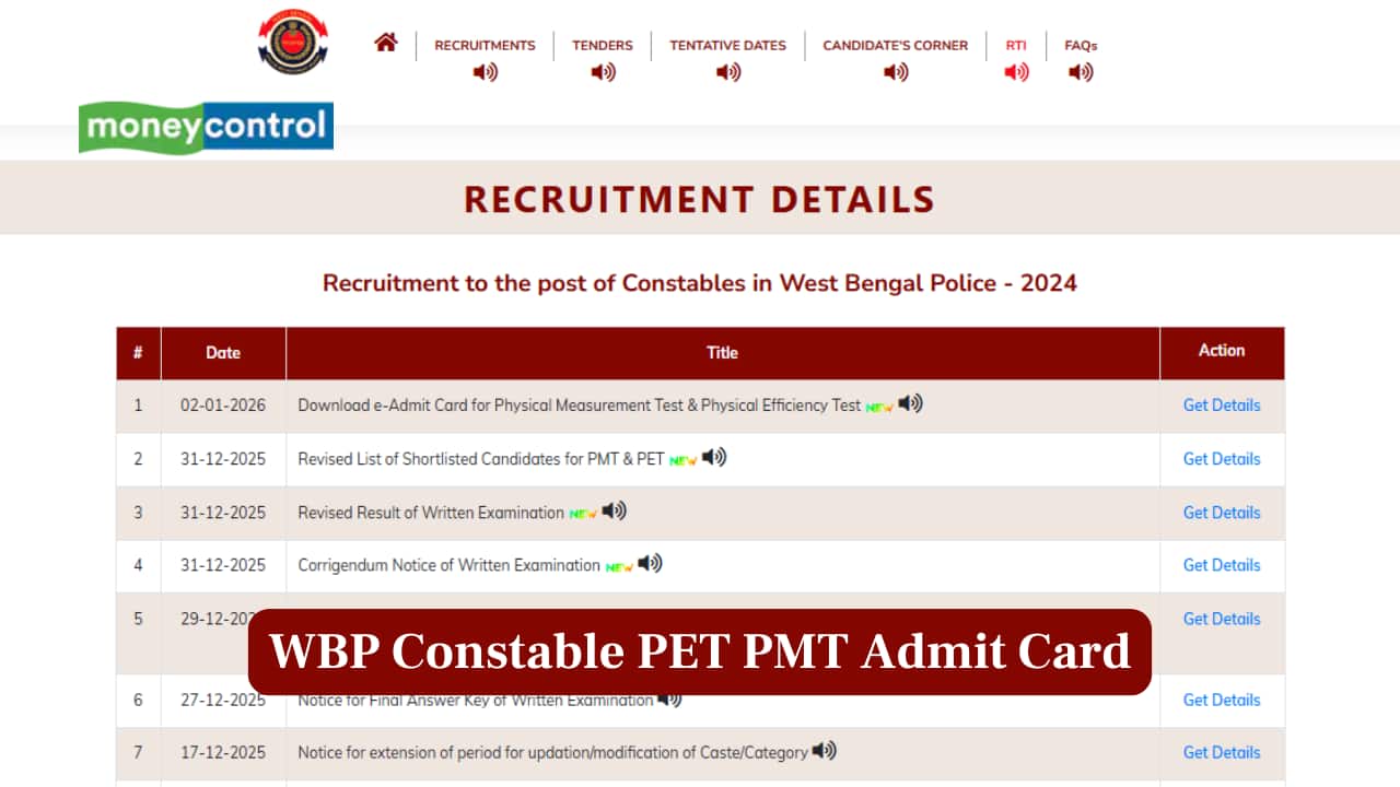 WBP Constable PET PMT Admit Card 2026 Released, Direct Link to Download Here