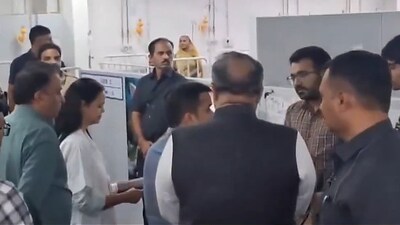 Gujarat Deputy CM Harsh Sanghavi visits the Civil Hospital in Gandhinagar (X/ANI image)