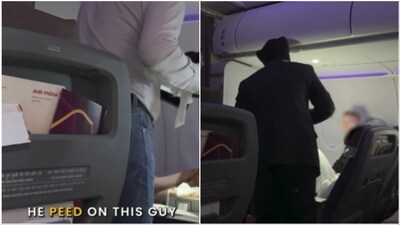 The now-viral video also shows an international traveller complaining about the incident to the Air India crew. (Image credit: @shivammraghav/Instagram)