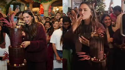 Deepika Padukone’s fans sing ‘Aankhon mein teri’ as she cuts a huge chocolate cake with fans in Mumbai