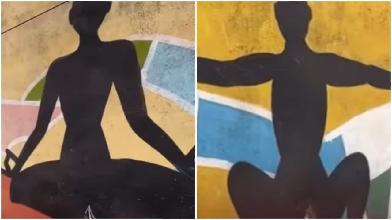 Public artwork of women in yoga poses defaced in Gwalior, video goes viral: 'Not safe even in graffiti'