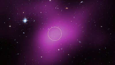 This image shows the location of Cloud-9, which is 14 million light-years from Earth. (Image: NASA/ESA/Gagandeep Anand (STScI)