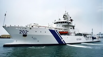 This is Samudra Pratap, India's first indigenously built Pollution Control Vessel (PCV). (Image: X/@IndianCoastGuard)