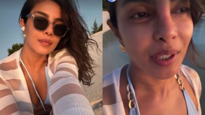 In the video, she could be seen wearing a blue bikini as she strolled on the sand, sharing her thoughts.