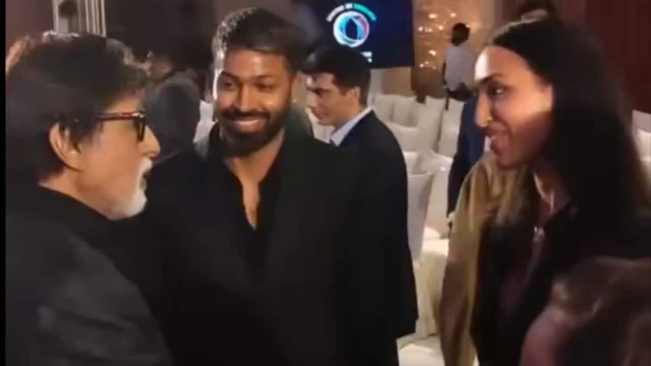 Hardik Pandya introduces girlfriend Mahieka Sharma to Amitabh Bachchan at United in Triumph Event