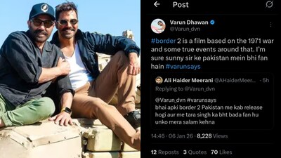 Pakistani fan asks Varun Dhawan about Border 2 release, actor says, "Sunny sir ke Pakistan mein bhi fans hain"
