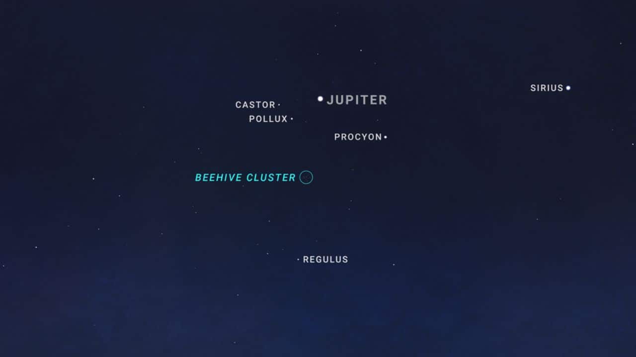 January also showcases the Beehive Cluste lies with Cancer constellation east after sunset. (Image: NASA/JPL)