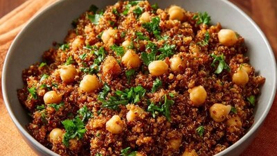 Protein doesn’t have to mean chicken or whey! Here are 5 Indian meal combos — from quinoa with chana and curd to rajma + salad — that deliver 50g protein in one sitting (Pic credit: Pinterest)