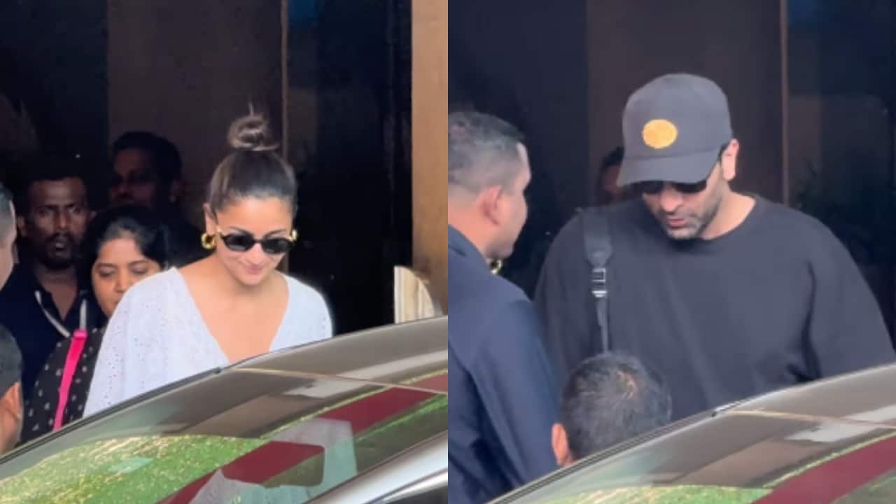 Alia Bhatt waves, Ranbir Kapoor gives thumbs up as couple returns to Mumbai after new year getaway