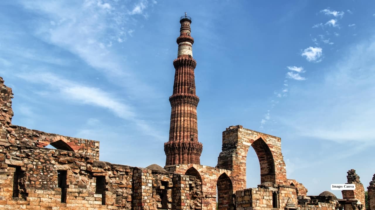 3. Qutb Minar and Complex, Delhi Delhi’s skyline owes much of its drama to this ribbed tower of red sandstone. Rising from the 12th century, Qutb Minar blends Islamic calligraphy with stones repurposed by Indian artisans, giving the entire complex a layered personality. Around it lie the Quwwat-ul-Islam Mosque, Alai Minar, and several tombs, each illustrating how early Sultanate builders learned to speak in an Indian accent. Travel tip: Look closely at the carved pillars and jaali fragments of the nearby mosque for some of the finest lattice work in the capital.
