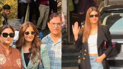 On January 7, Nupur Sanon and Stebin Ben were spotted at Mumbai’s private Kalina airport. 