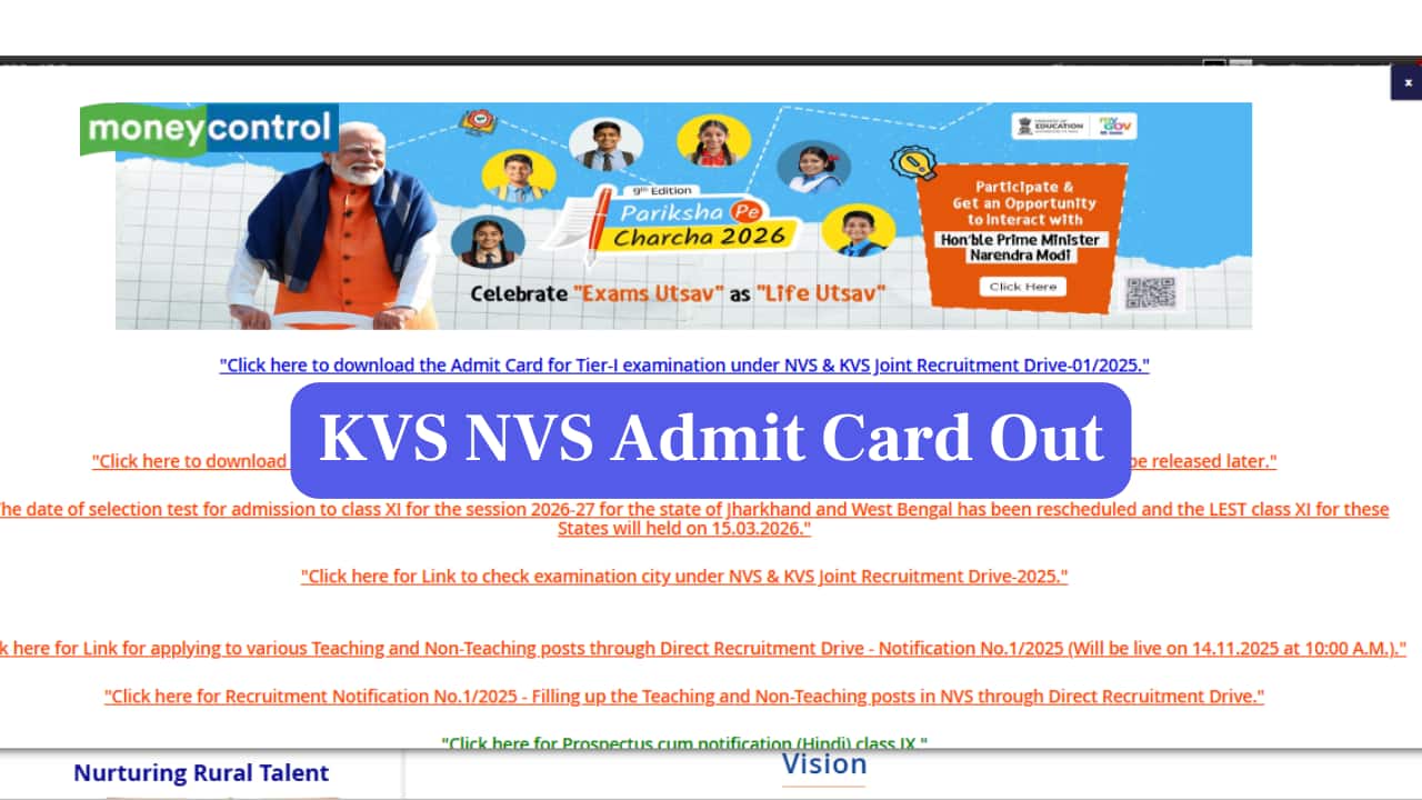 KVS NVS Admit Card 2026 Out for Tier 1 Exam, Link to Download Here
