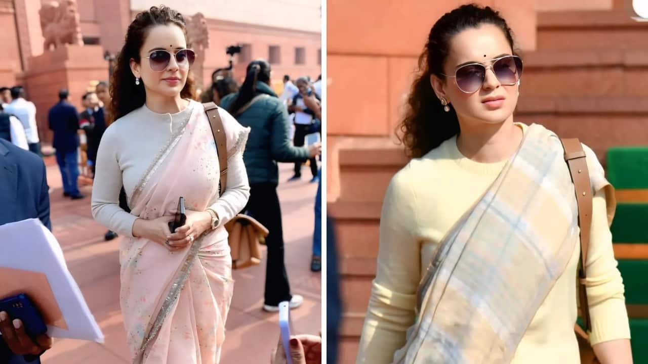 Kangana Ranaut in long sleeve blouse (Images: @kanganafans67/Instagram)