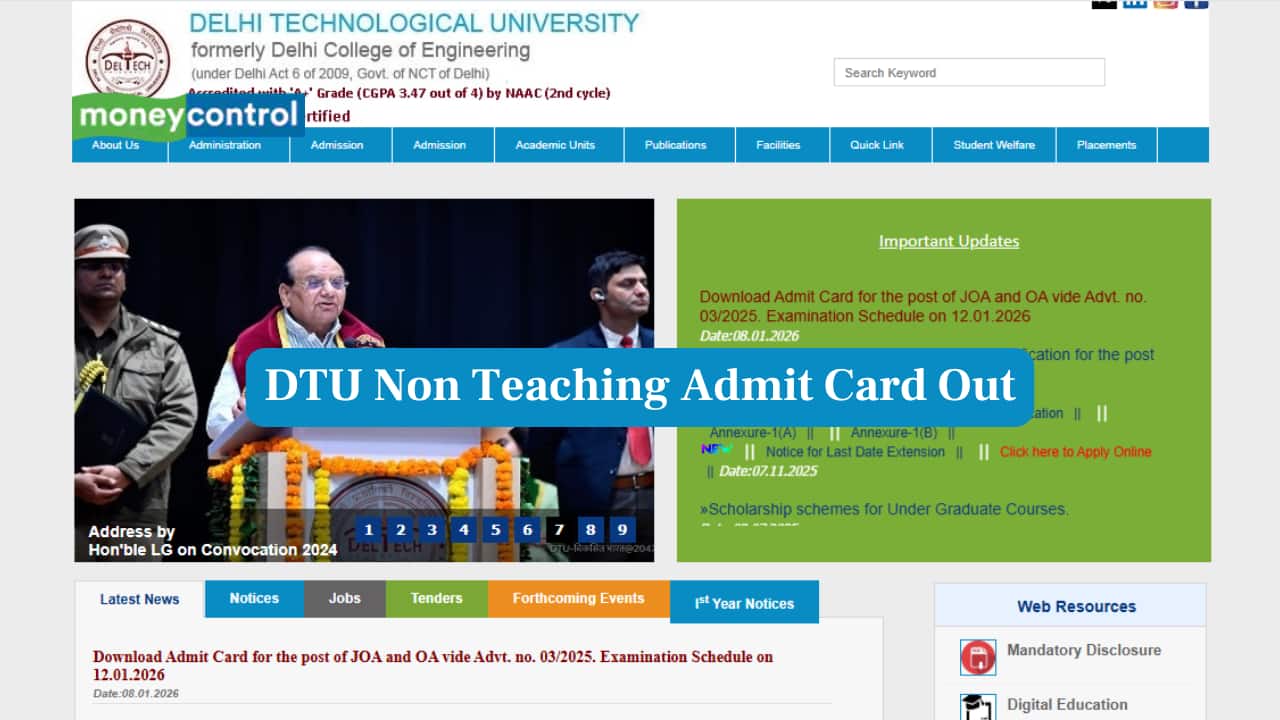 DTU Non Teaching Admit Card 2026 Out for January 12 Exam at dtu.ac.in; Link to Download Here