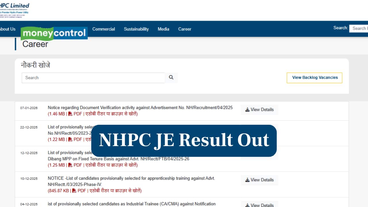 NHPC JE Result 2025 Released at nhpcindia.com, Link to Download Merit List Here