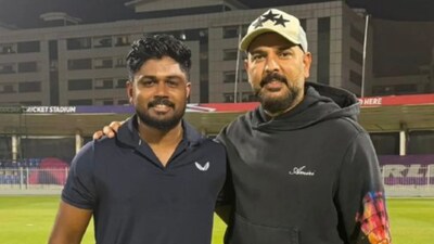 Sanju Samson trains with Yuvraj Singh ahead of T20 World Cup 2026. (Photo: X)