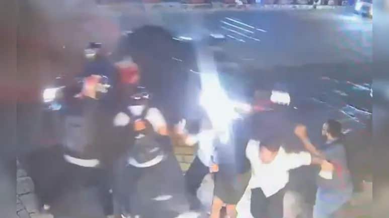 Bengaluru: Drunk driver rams speeding car into Barbeque Nation's wall, pedestrians narrowly escape | Video