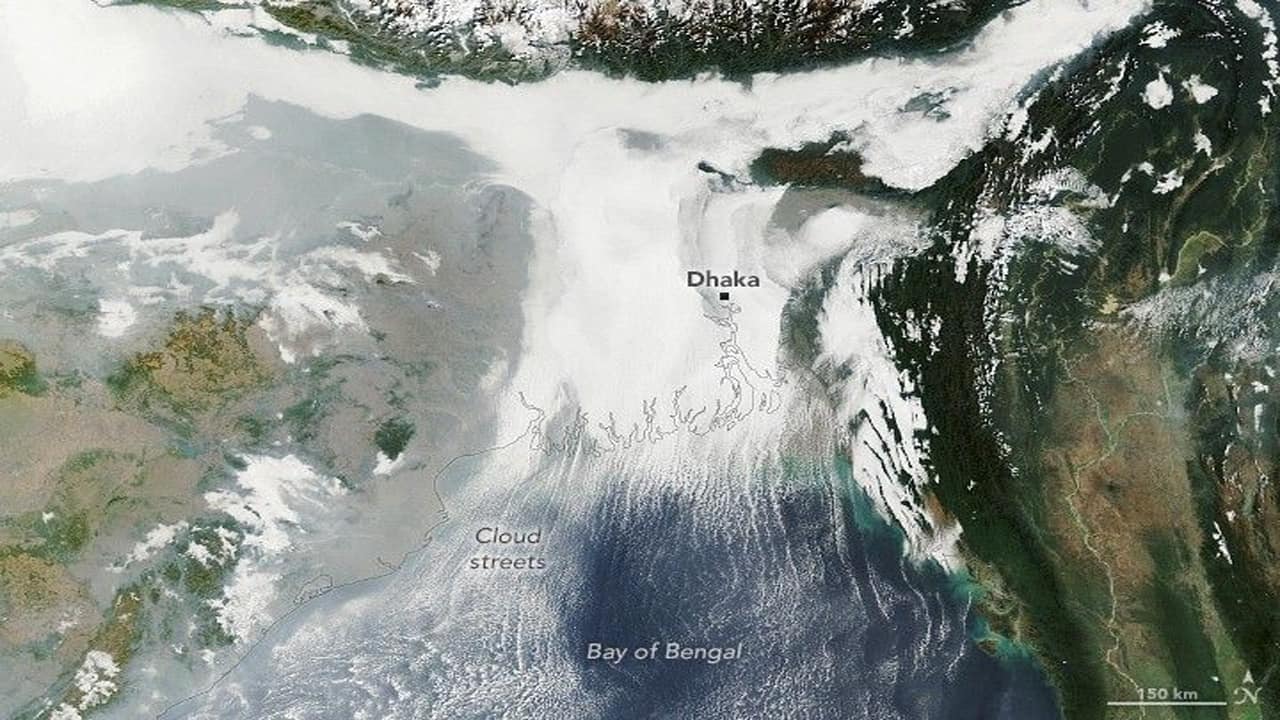 When the Ganga delta vanished under a blanket of fog, as seen from space