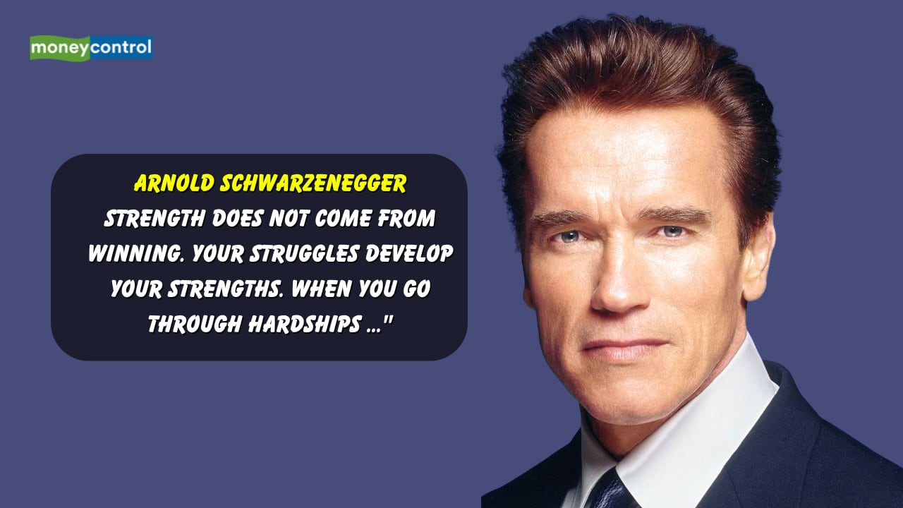 Quote of the Day by Arnold Schwarzenegger: "Strength does not come from winning. Your struggles develop your strengths. When you go through hardships ..."