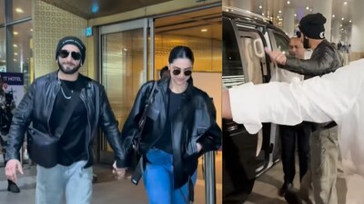 Ranveer Singh and Deepika Padukone spotted at the airport