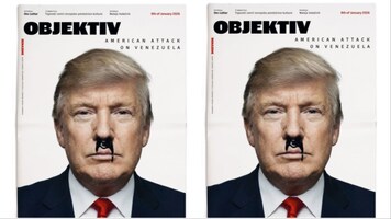 Melania’s home country magazine depicts Donald Trump with crude oil ‘Hitler moustache’