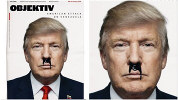 Melania’s home country magazine depicts Donald Trump with crude oil ‘Hitler moustache’
