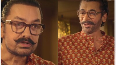 Aamir Khan thrown out by his own lookalike as Sunil Grover and Vir Das Pull off a perfect promo prank for Happy Patel, watch