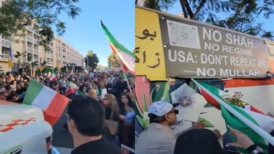 Truck rams anti-Iran protest in LA