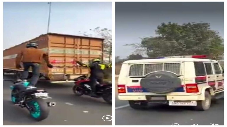 Bihar viral video: Bikers perform dangerous highway stunts in front of ...