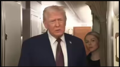 “I’m not grabbing Karoline”: Trump jokes on turbulent Air Force One flight, leaves press secretary startled