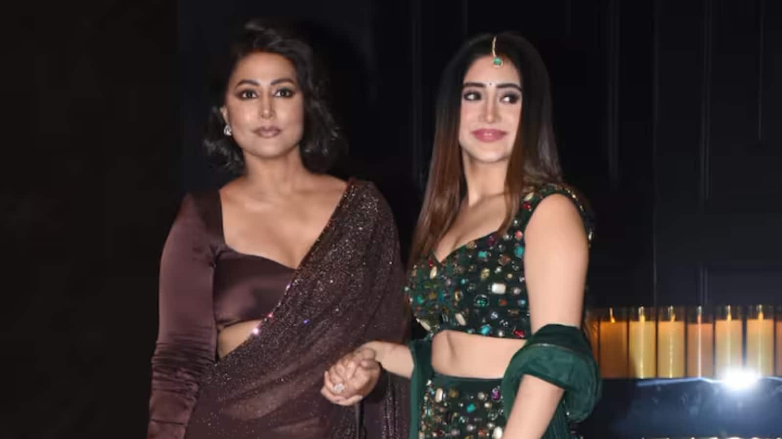 Yeh Rishta Kya Kehlata Hai's Hina Khan reunites with onscreen daughter Shivangi Joshi at Nupur Sanon-Stebin Ben's reception, watch