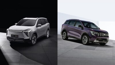 Mahindra XEV 9S (left) and Mahindra XUV7XO (right).