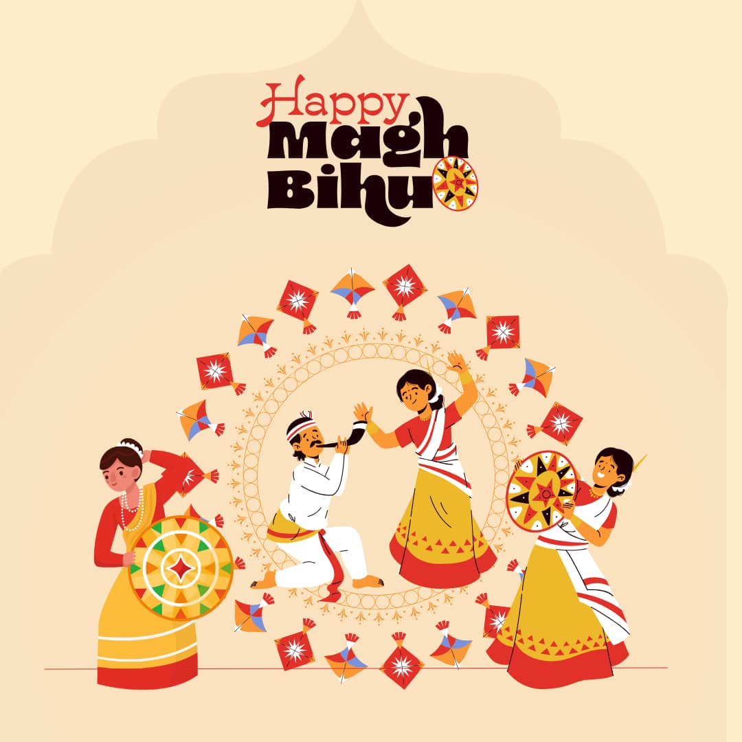 Happy Magh Bihu 2026 Images and Pics (canva)