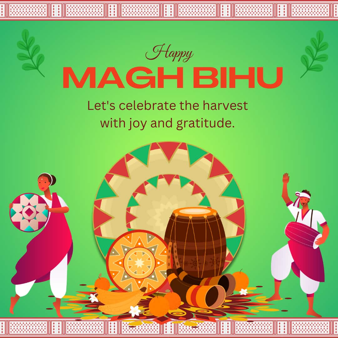 Happy Magh Bihu 2026 Images and Pics (canva)
