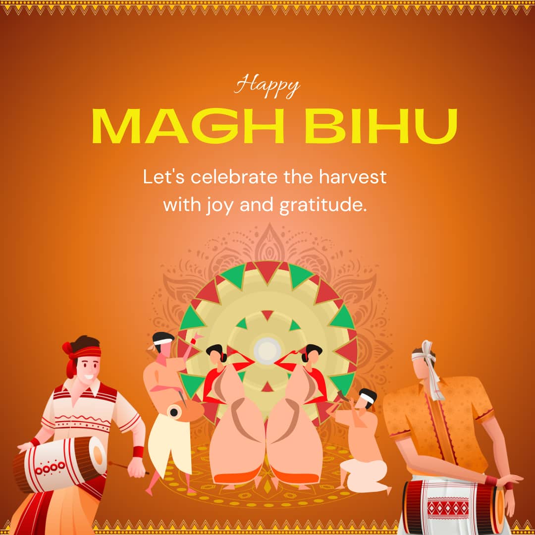 Happy Magh Bihu 2026 Images and Pics (canva)