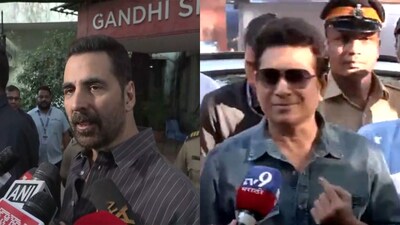 Videos circulating on social media showed Akshay arriving at the booth in the early hours.