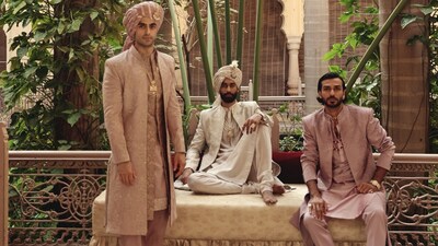 2026 is rewriting the rules for Indian groomswear — cleaner silhouettes, luxurious fabrics and styling that lasts beyond the wedding week (Pic credit: Collection by Amit Behki)