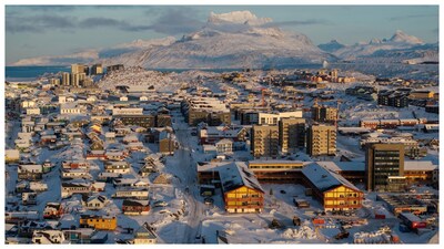 A drone view shows a general view of Nuuk, Greenland. (Courtesy: Reuters photo)