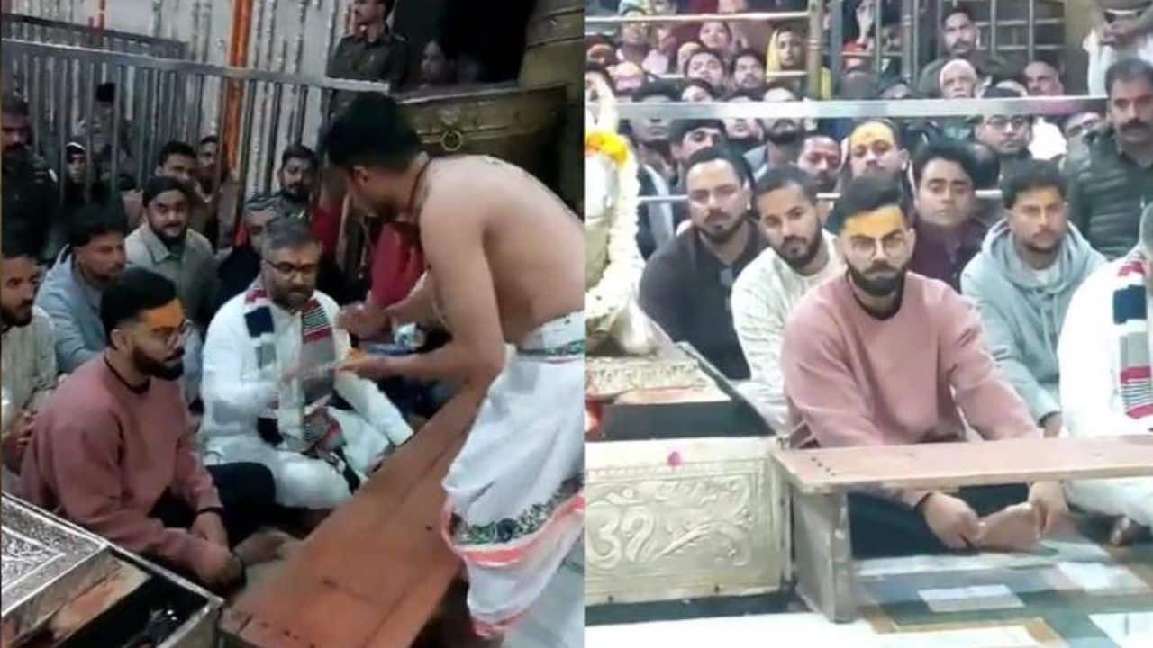 Virat Kohli chants Jai Shree Mahakal as he offers prayers at Mahakaleshwar Temple ahead of the 3rd odi vs New Zealand