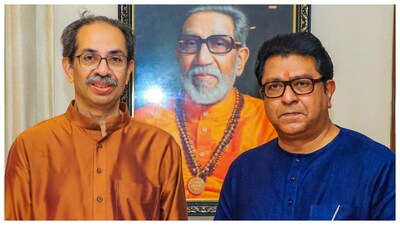 Shiv Sena (UBT) chief Uddhav Thackeray and MNS chief Raj Thackeray had joined hands after 20 years ahead of the BMC polls. (Courtesy: PTI photo)
