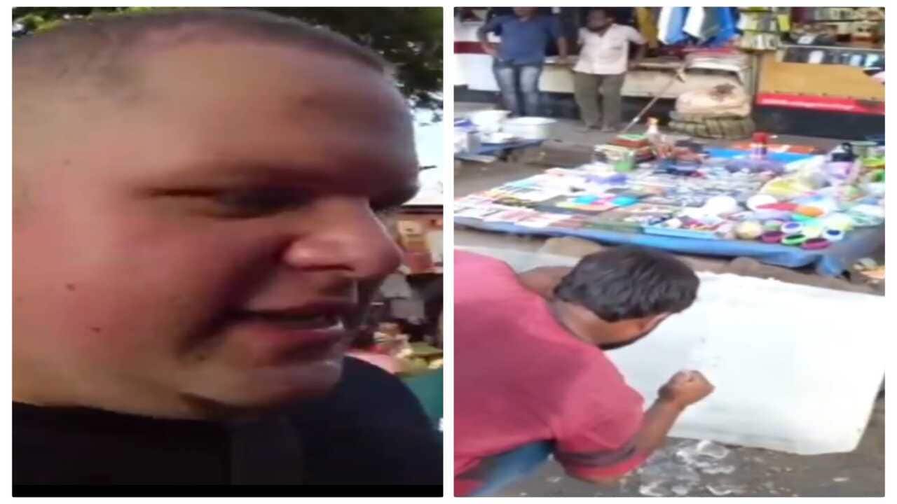 ‘Never drink anything in India’: Foreign vlogger flags ice block dragged on Mumbai road, internet sets the record straight