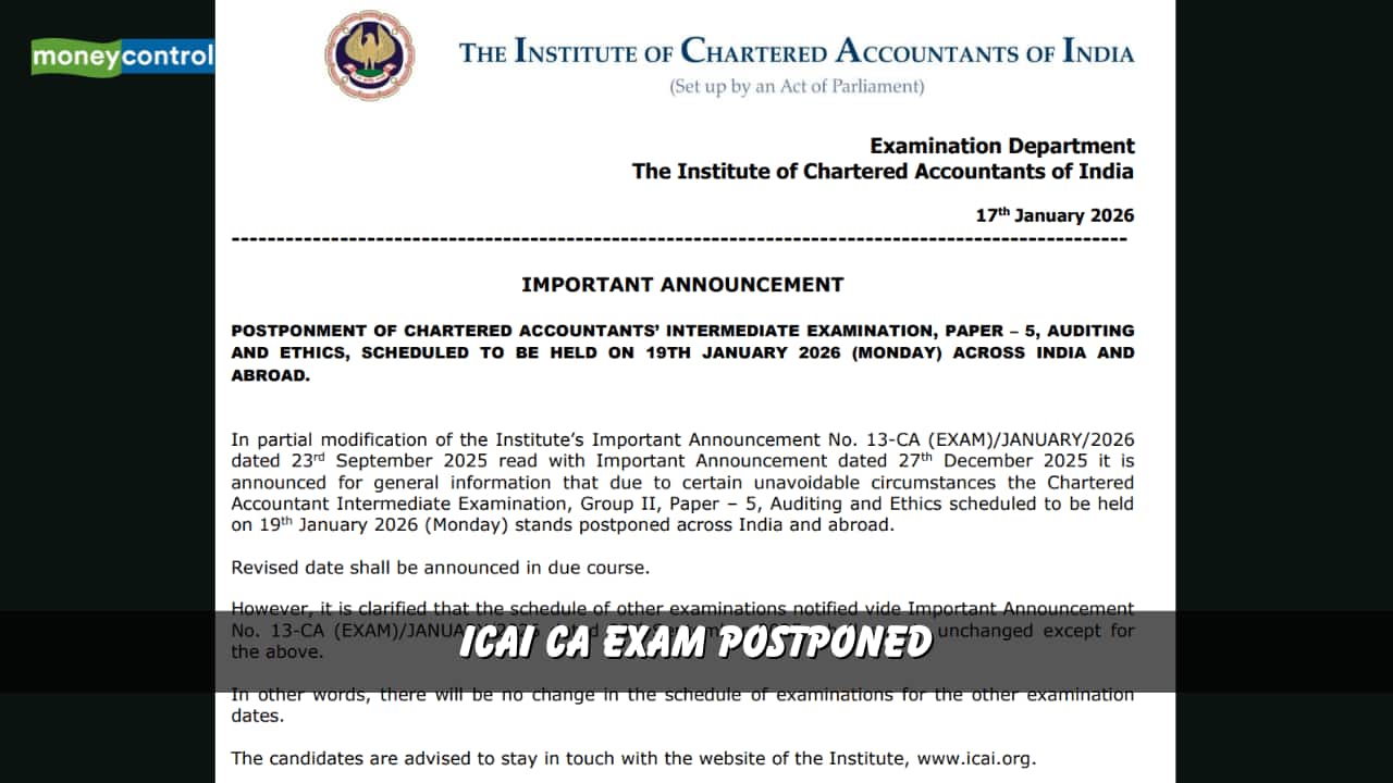ICAI CA Inter Exam 2026 postponed for Auditing and Ethics paper, new date soon