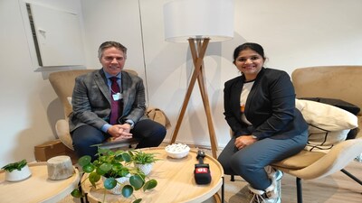 Nick Tzitzon, Vice-Chairman, ServiceNow in conversation with Chandra R Srikanth, Deputy Executive Editor, Moneycontrol at WEF 2026 in Davos.