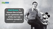 Quote of the Day by Walt Disney: 'I always like to look on the optimistic side of life, but I am realistic enough to ...'
