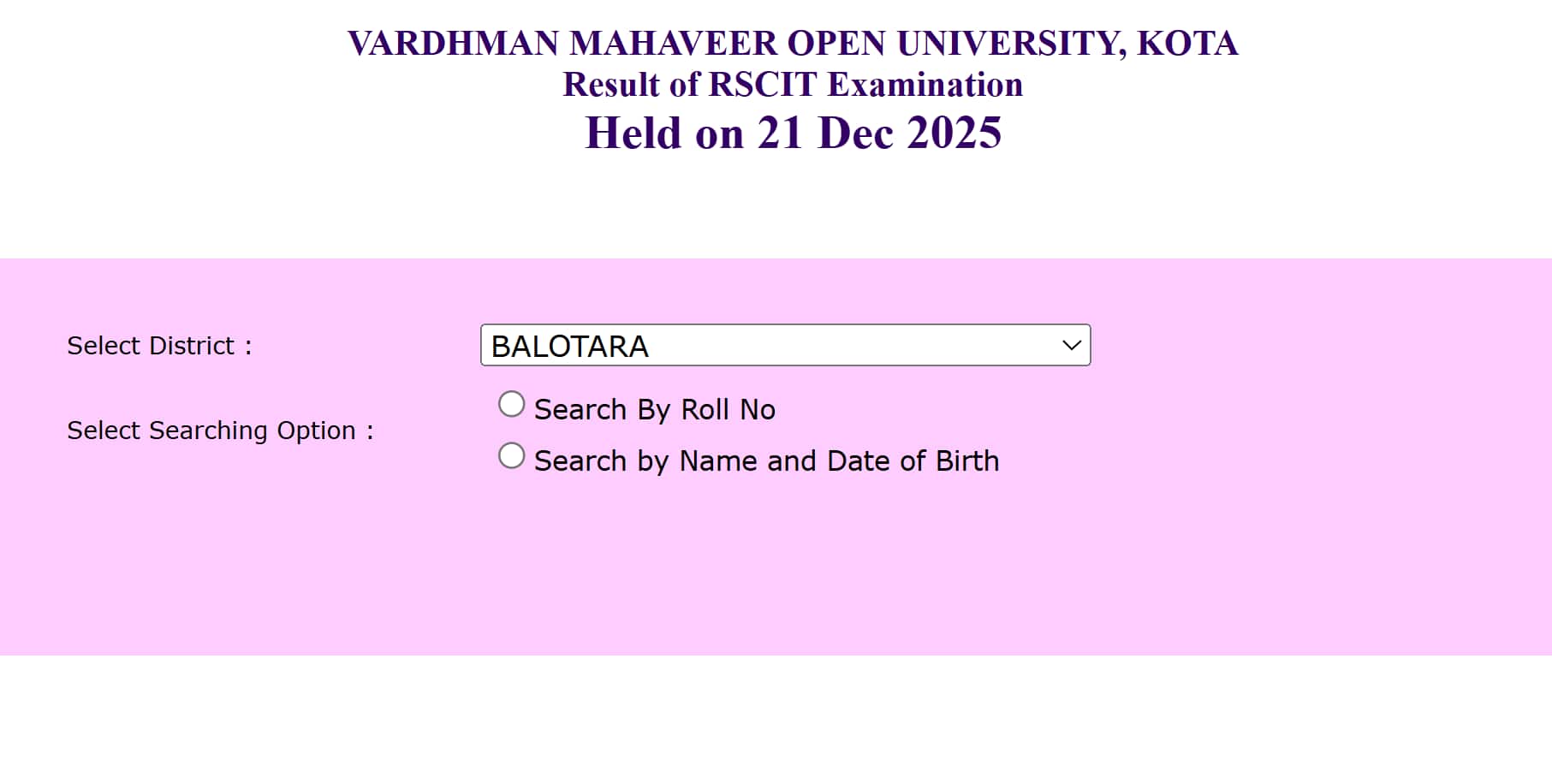 RSCIT December Result 2025 declared @ rkcl.vmou.ac.in, direct link here