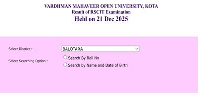 RSCIT December 2025 Result